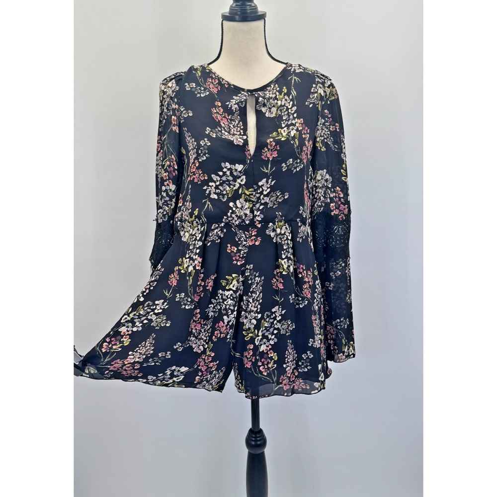 Stone Cold Fox Silk Black Dark Floral Romper 2 Special Event Whimsigoth Fairy